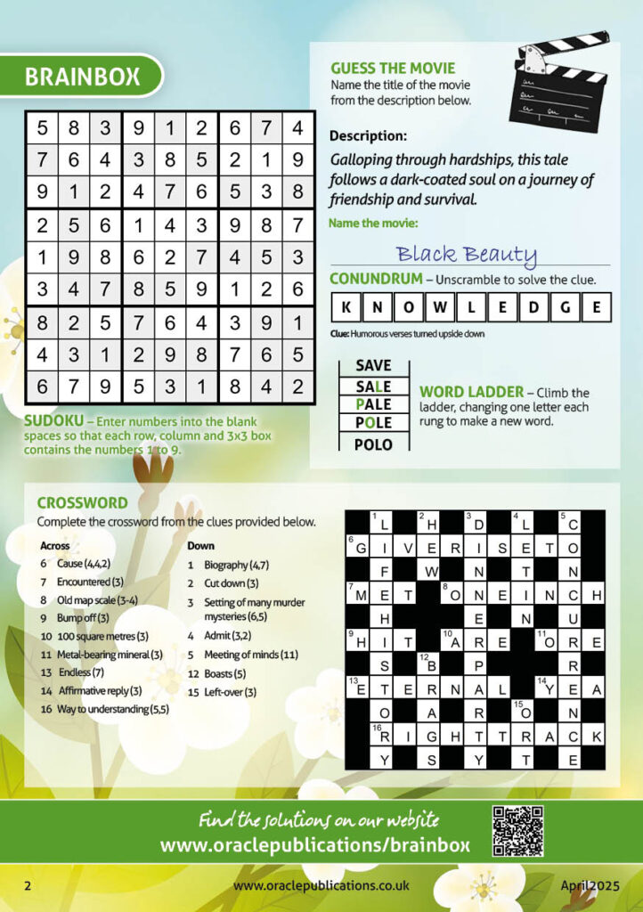 Brain Box April Answers
