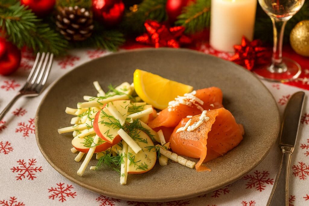 Celeriac Remoulade with Smoked Fish and Horseradish