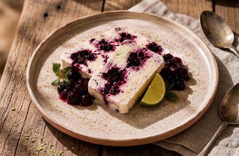Blueberry and Lime Semifreddo