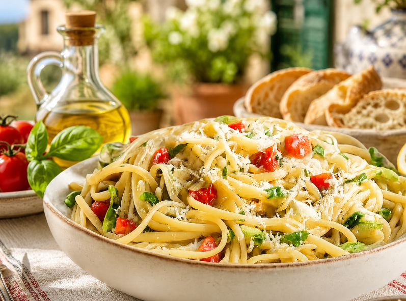 Linguine with Tomatoes, Herbs and Brie